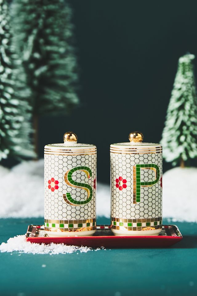 Festive Bistro Tile Salt & Pepper Shakers