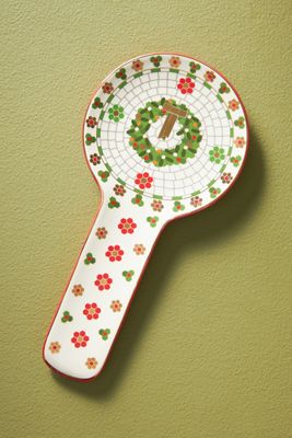 The Bistro Tile Stoneware Spoon Rest: Festive Edition