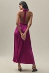 L'IDEE Renaissance Halter Side-Slit Pleated Maxi Dress | Anthropologie