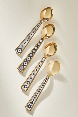 The Bistro Tile Stainless Steel Teaspoons, Set of 4