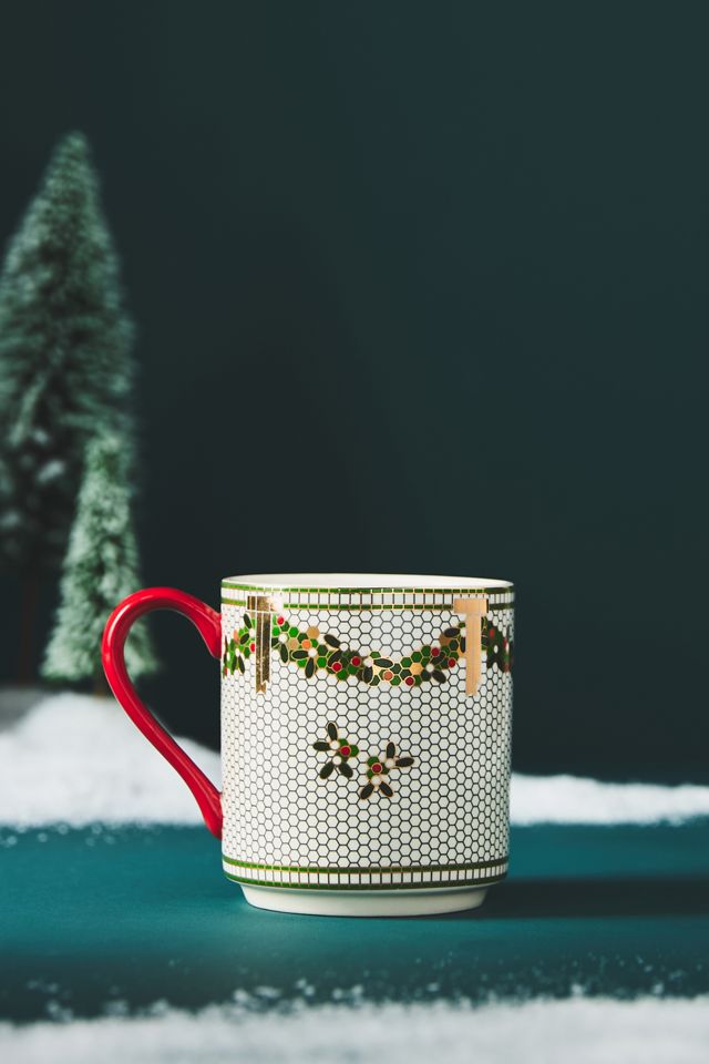 The Bistro Tile Stoneware Monogram Mug: Festive Edition #1