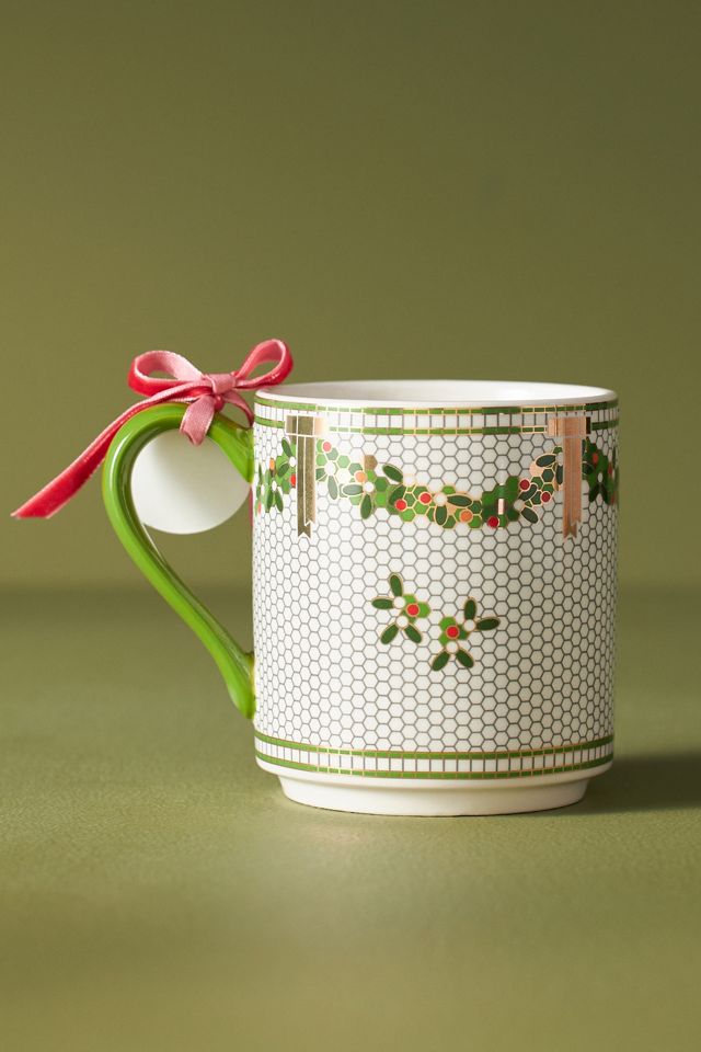 Festive Bistro Tile Monogram Mug #3