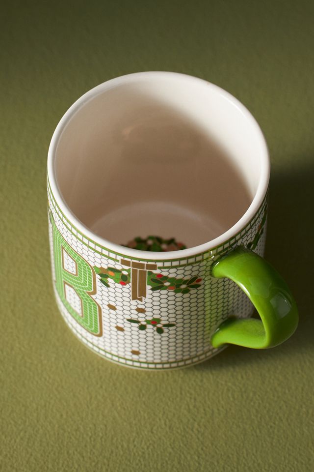 Festive Bistro Tile Monogram Mug #4