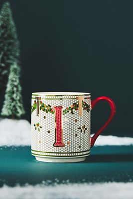 Festive Bistro Tile Monogram Mug