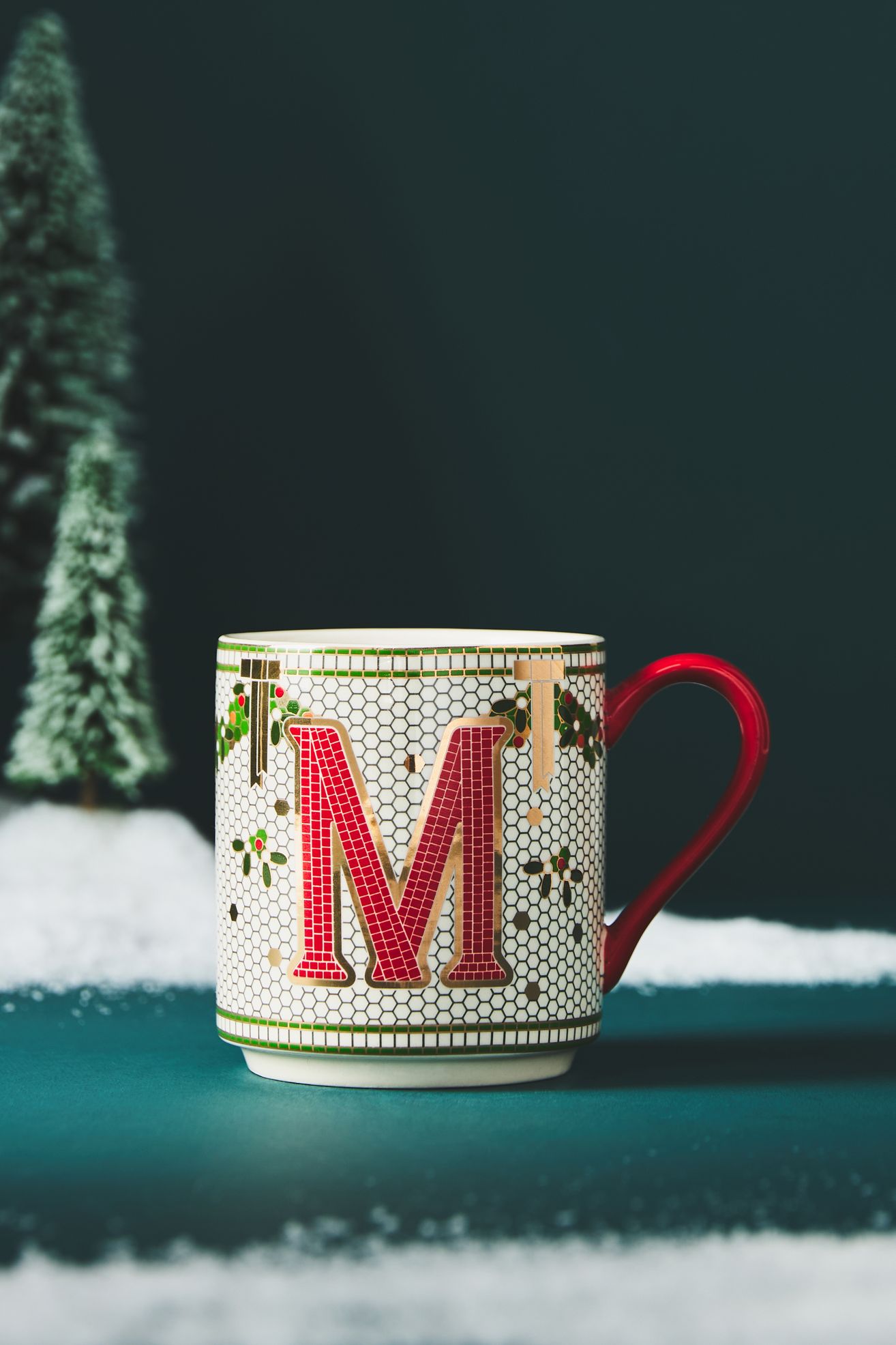 The Bistro Tile Stoneware Monogram Mug: Festive Edition - M, Standard, One Size