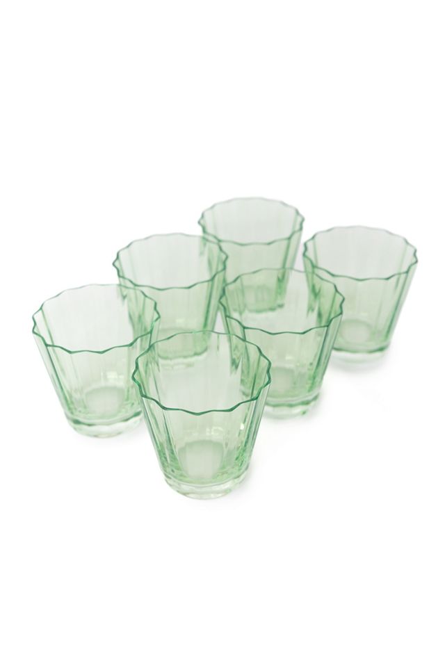 Estelle Colored Glass Sunday Low Ball Glass Set #1