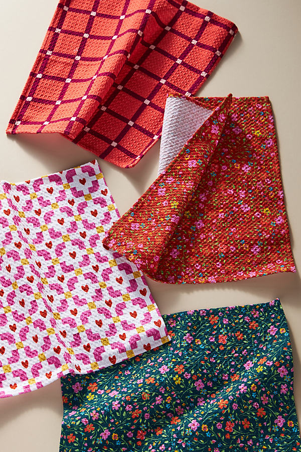 Moxie Printed Cotton Dishcloths, Set of 4