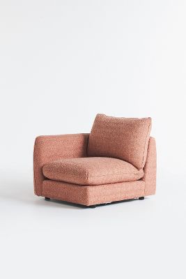 Anthropologie Arnaud Peony Beaufort Bouclé Modular One-arm Chair By  In Pink Size Left