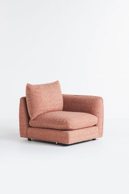 Anthropologie Arnaud Peony Beaufort Bouclé Modular One-arm Chair By  In Pink Size Right