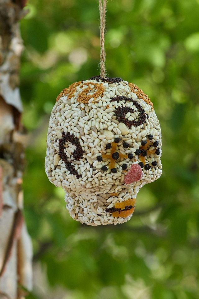 Bird Seed Sugar Skull Ornament #2