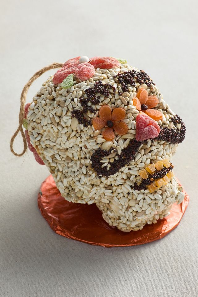 Bird Seed Sugar Skull Ornament #4