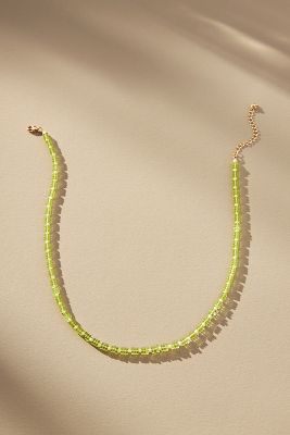 By Anthropologie Resin Beaded Necklace In Green