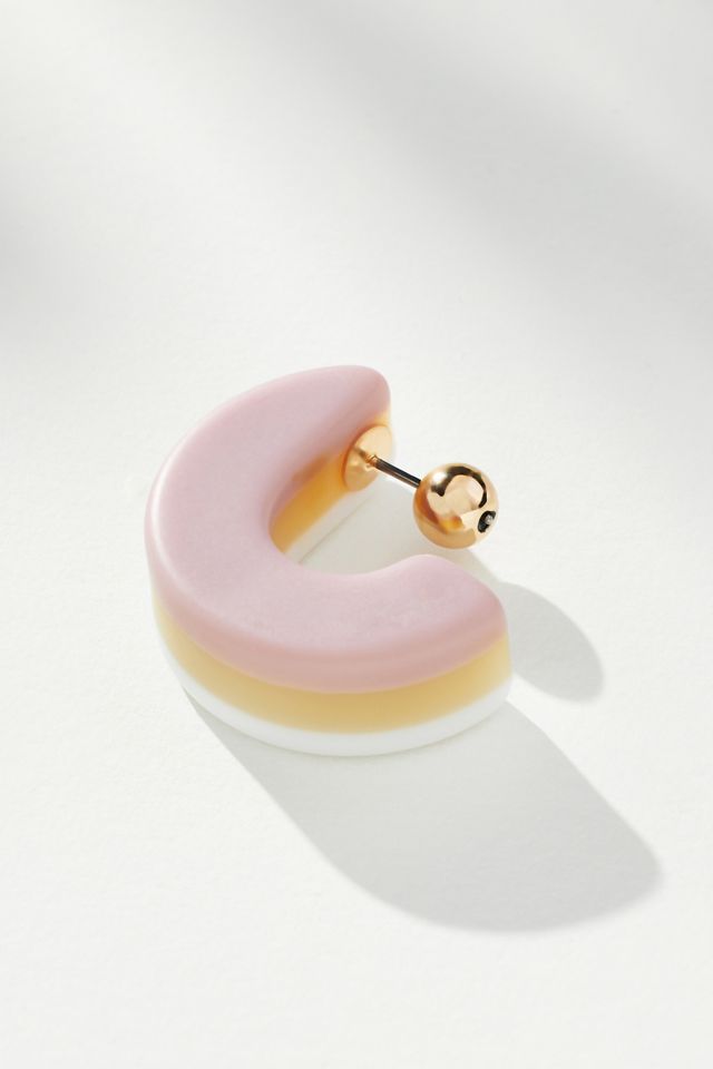 Layered Resin C-Hoop Earrings #2