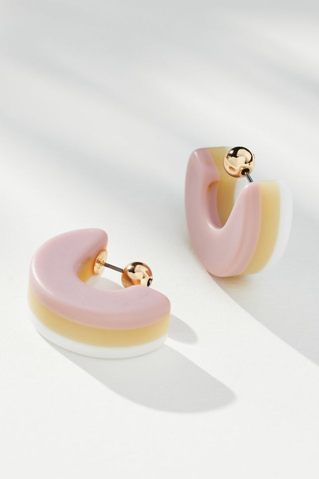 Layered Resin C-Hoop Earrings #1