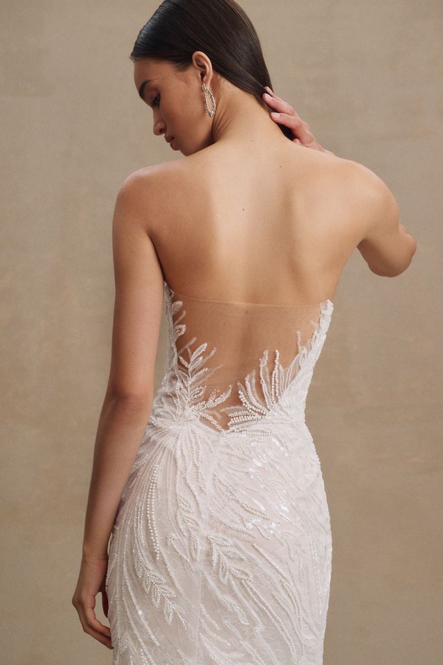 Wtoo by Watters Brooks Strapless Beaded Tulle Wedding Gown #3