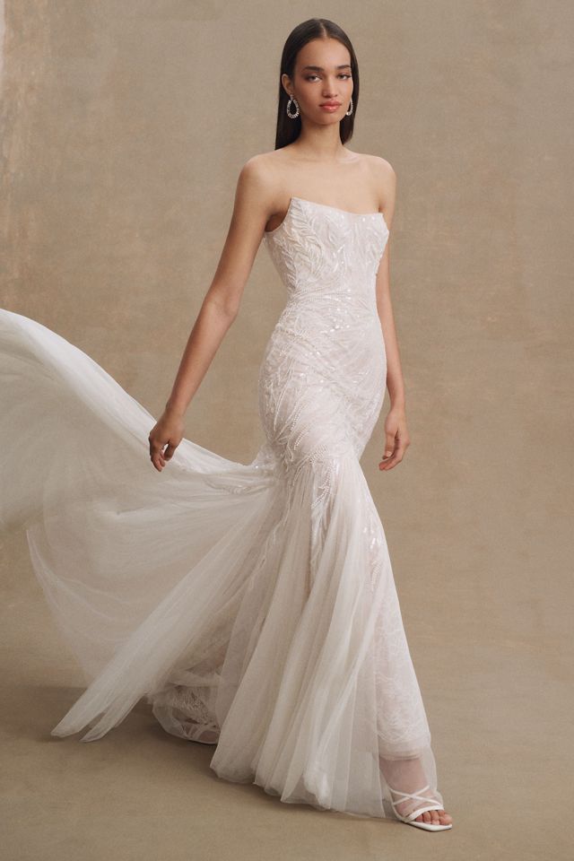 Wtoo by Watters Brooks Strapless Beaded Tulle Wedding Gown #4
