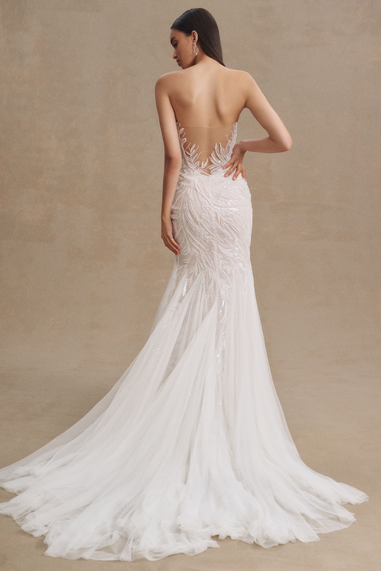 Wtoo by Watters Brooks Strapless Beaded Tulle Wedding Gown