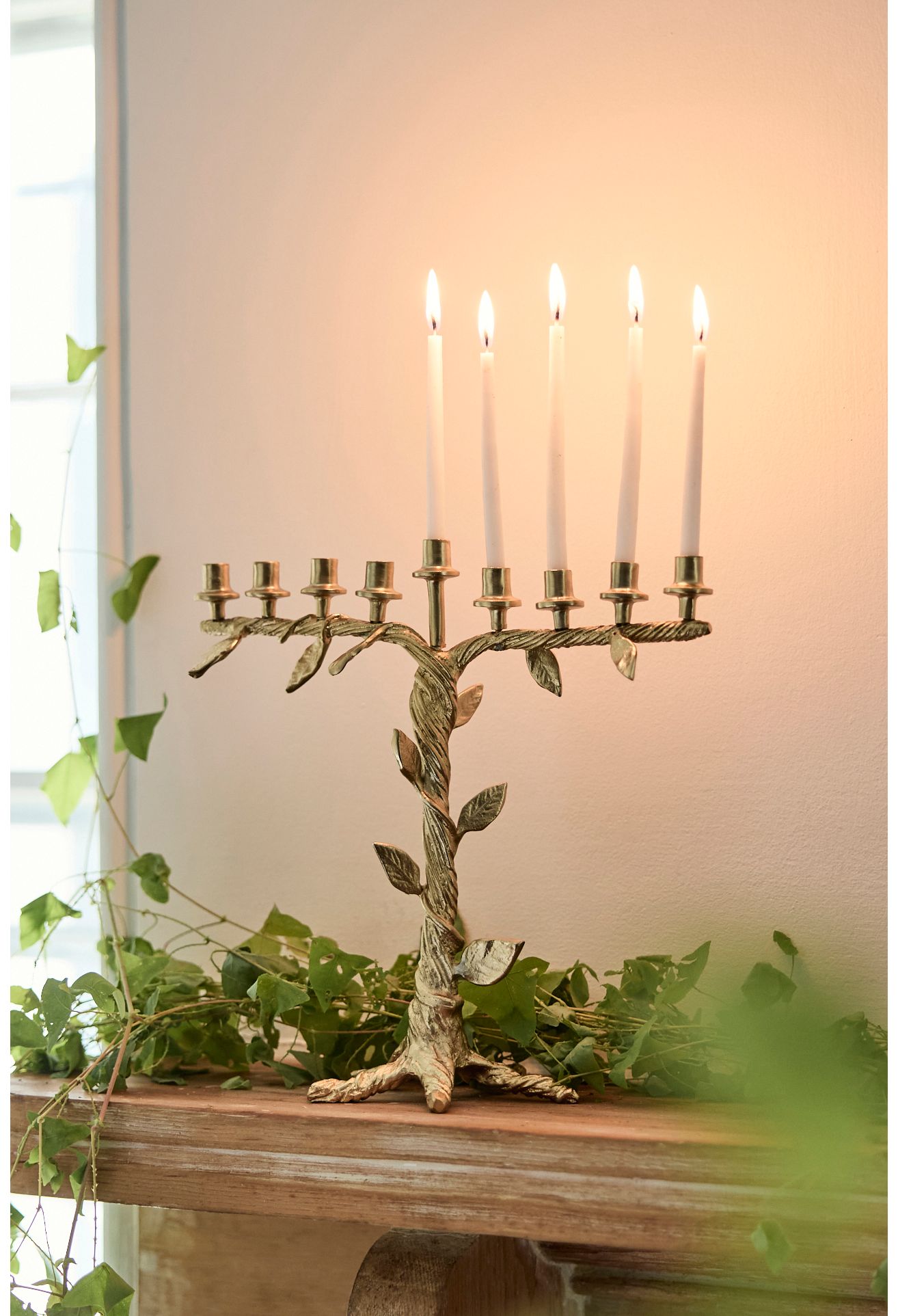 Tree of Life Menorah - Gold, Standard, One Size
