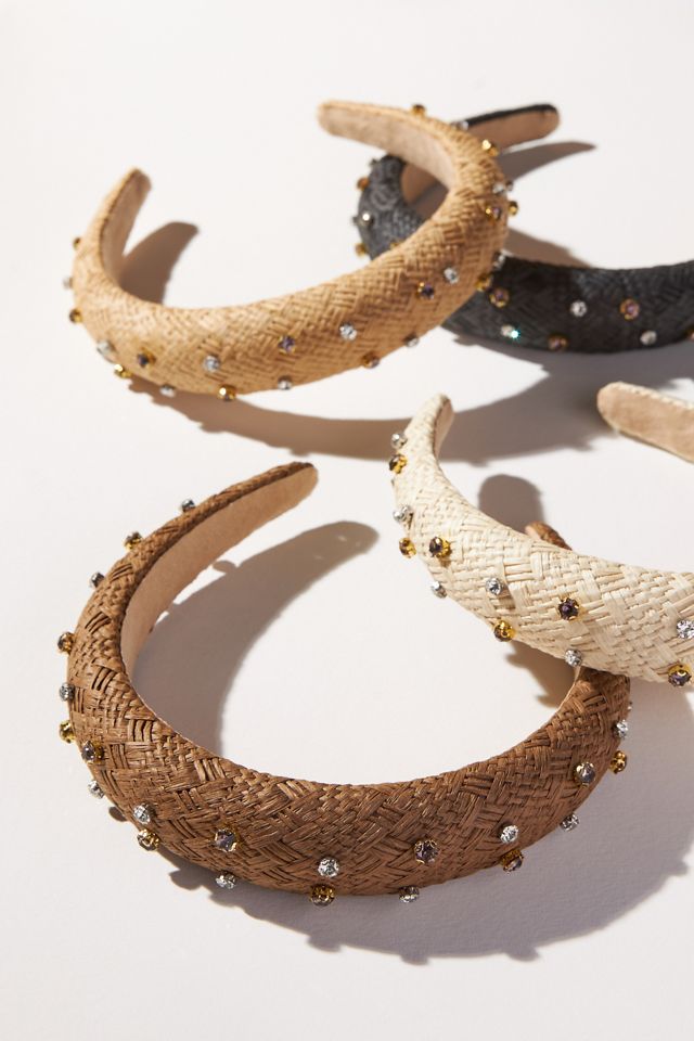 Bejeweled Puffy Raffia Headband #1