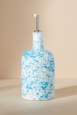 Vietri Amalfitana Splatter Olive Oil Bottle In Blue