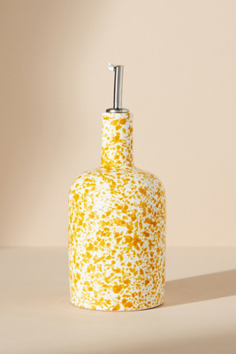 Vietri Amalfitana Splatter Olive Oil Bottle In Yellow