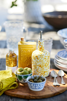 Vietri Amalfitana Splatter Olive Oil Bottle (Navy)