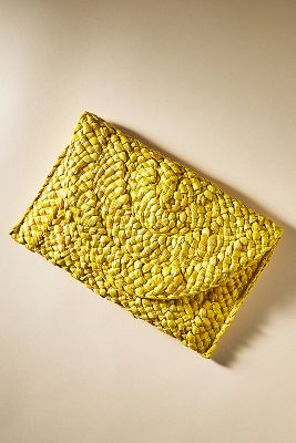 By Anthropologie Simonetta Straw Clutch In Yellow