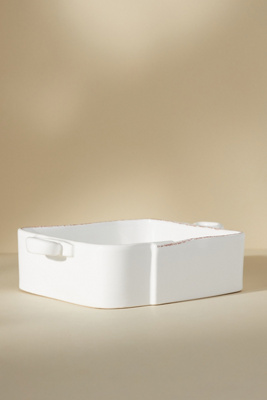 Vietri Lastra Stoneware Square Baker In White