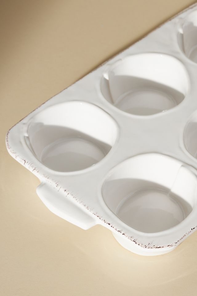 Vietri Lastra Muffin Tin - White