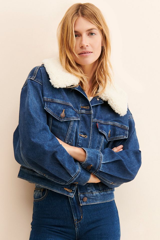 Levis jean sale jacket with wool