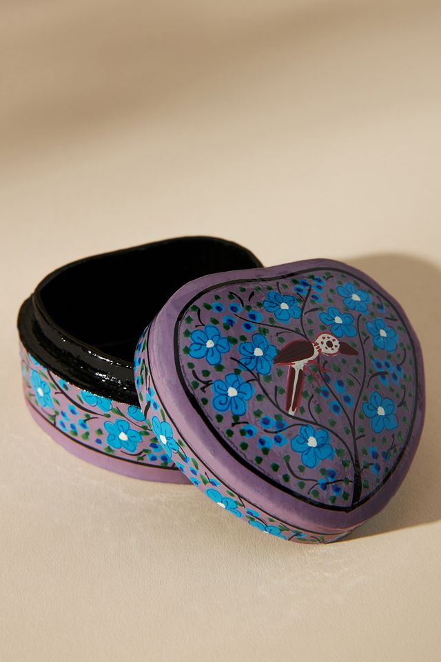 Paper Mache Heart Trinket Box #1