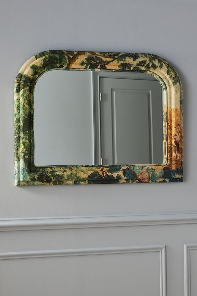 Judarn Upholstered Fabric Mantel Mirror #2
