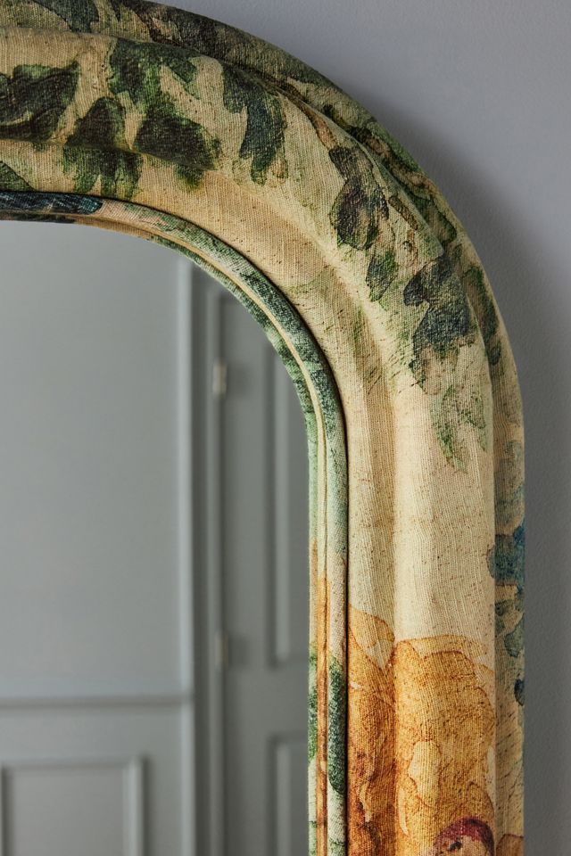 Judarn Upholstered Fabric Mantel Mirror #3