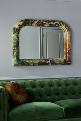 Judarn Upholstered Fabric Mantel Mirror