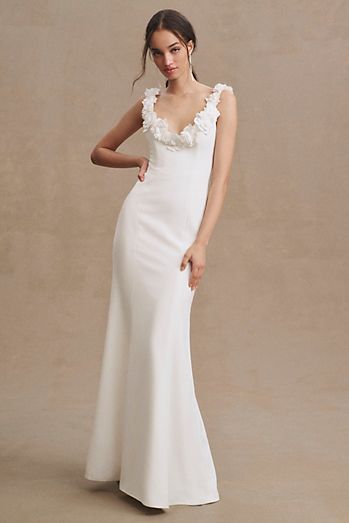 Wtoo by Watters Willa V-Neck Sheath Wedding Gown