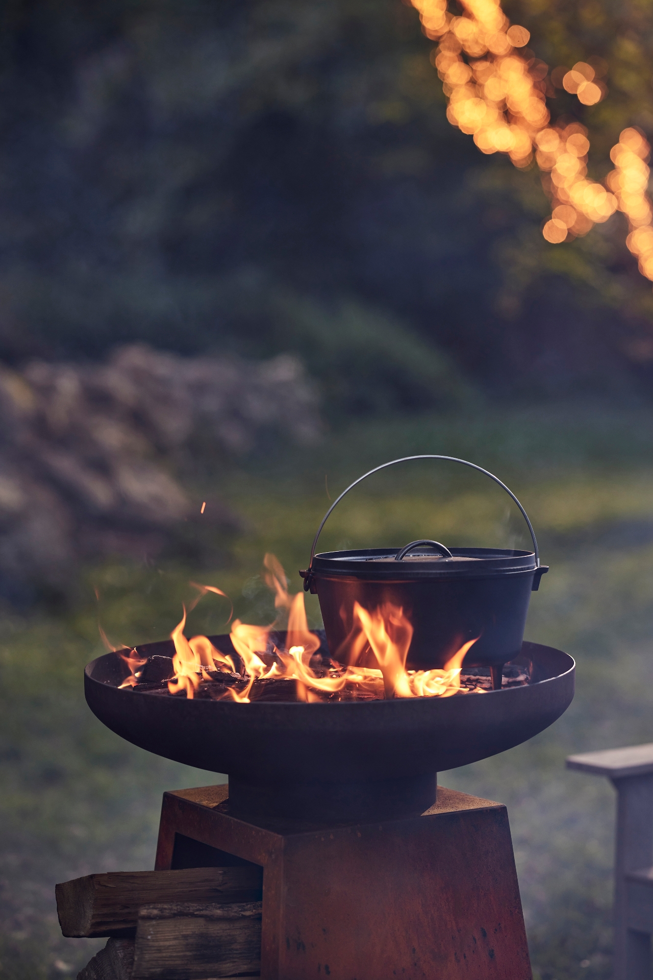 Weathering Steel Pedestal Bowl Fire Pit