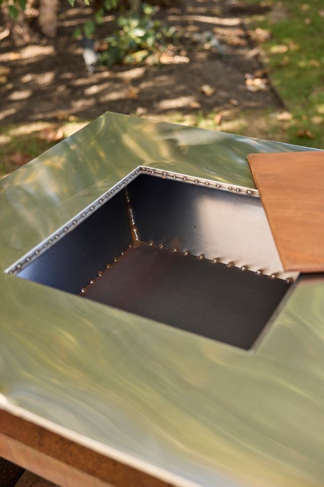 Weathering Steel Rolling Fire Pit #3