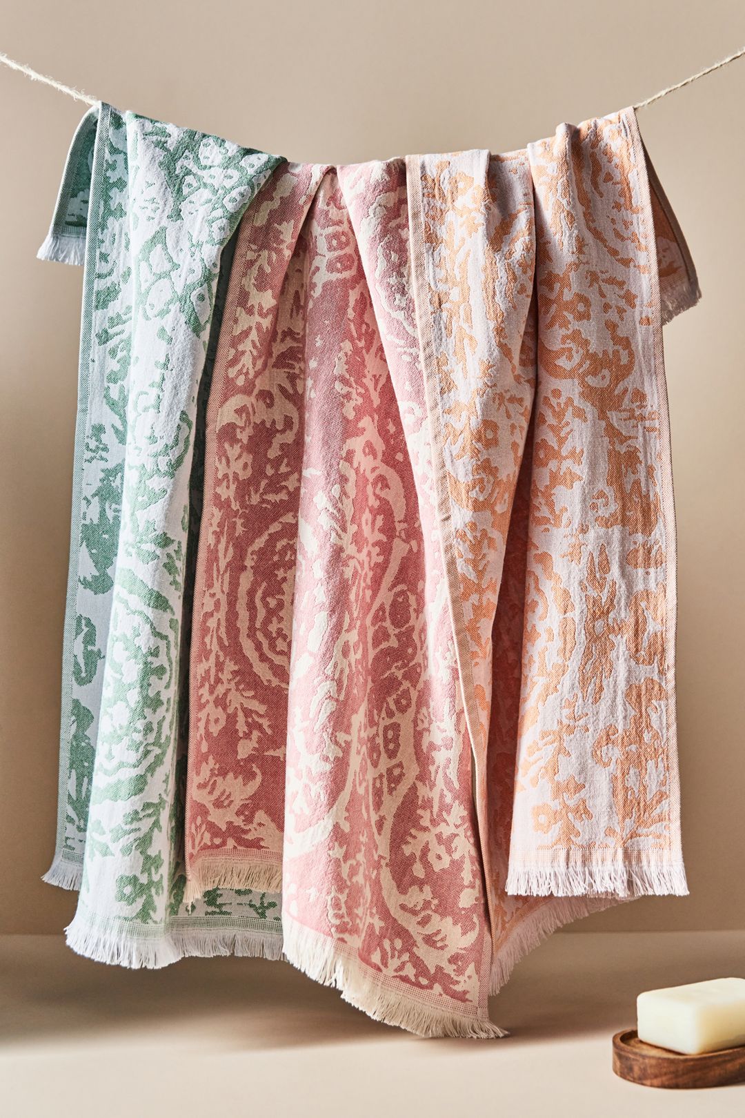 Lady Fringed Jacquard Dish Towels, Set of 3 - Multi, Set Of 3