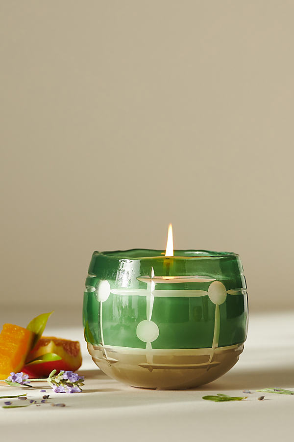 Coco Allred for Anthropologie Fresh Fern Moss Glass Candle