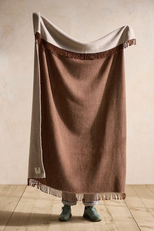 Reversible Cappuccino Merino Wool Throw #1