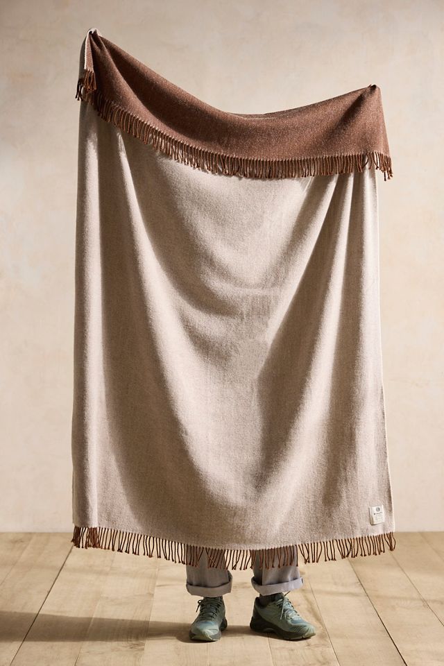 Reversible Cappuccino Merino Wool Throw | AnthroLiving