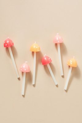 Meri Meri Mushroom Birthday Candles, Set of 6