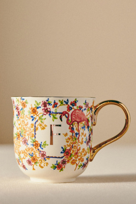 Lou Rota For Anthropologie Nature Table Monogram Mug In Multi