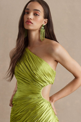 green emerald velvet dress Long Formal One Shoulder Dress One Shoulder Detail Mac Duggal 26588 main image 0
