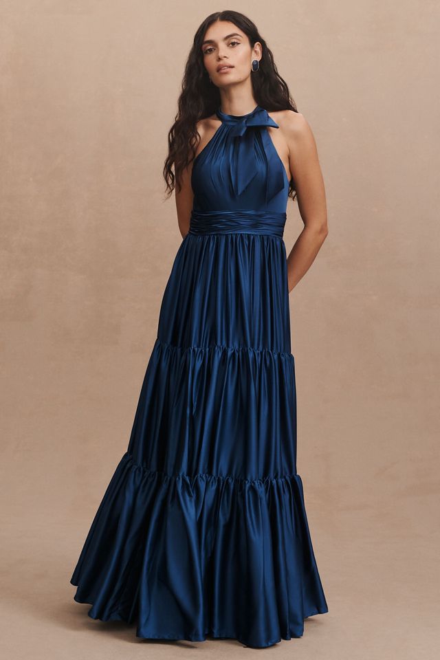 Mac Duggal Tiered Ruffle Halter Gown | Anthropologie