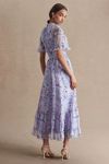 Mac Duggal Ruffled High-Neck Raglan-Sleeve Printed Chiffon Dress ...
