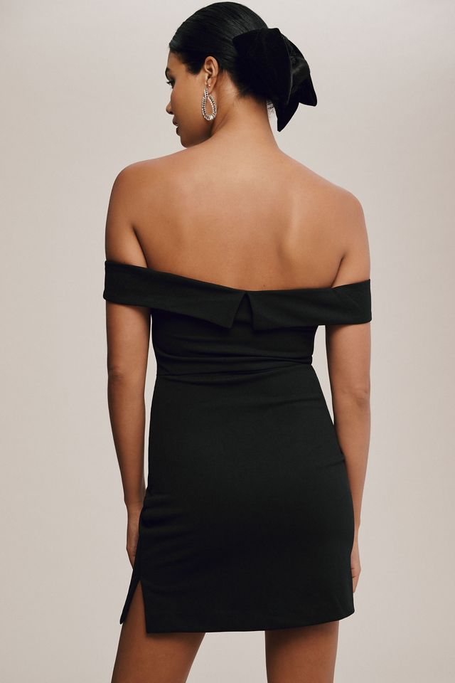 BHLDN Maci Off-The-Shoulder Stretch Crepe Mini Dress #2