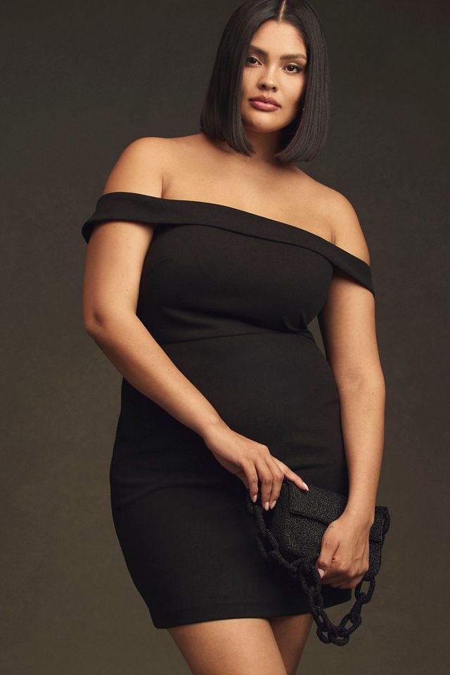 BHLDN Maci Off-The-Shoulder Stretch Crepe Mini Dress #3