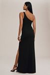 BHLDN Hallie One-Shoulder Stretch Crepe Maxi Gown