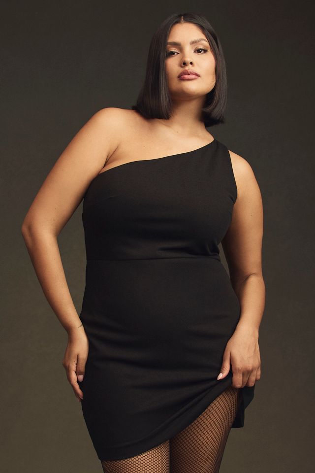 BHLDN Emilia One-Shoulder Stretch Crepe Mini Dress #3